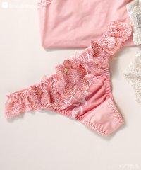 fran de lingerie/シックな華ありランジェリーファッションに響かないのが嬉しい 「シャイニーフルール タンガ」 Tバック タンガ/504676471