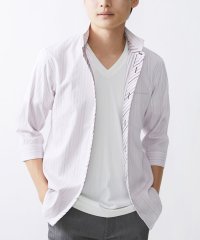 MK homme/【WEB限定】七分丈リバーストライプシャツ/505943923