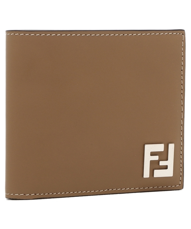 FENDI フェンディ 二つ折り財布 ベージュ ロゴ押し