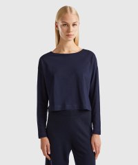 BENETTON (women)/ボートネックドロップショルダー長袖Tシャツ・カットソー/505915363