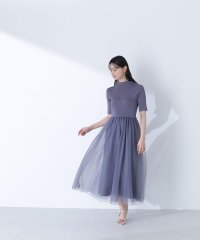 NATURAL BEAUTY BASIC/チュールドッキングニットワンピース/505935447