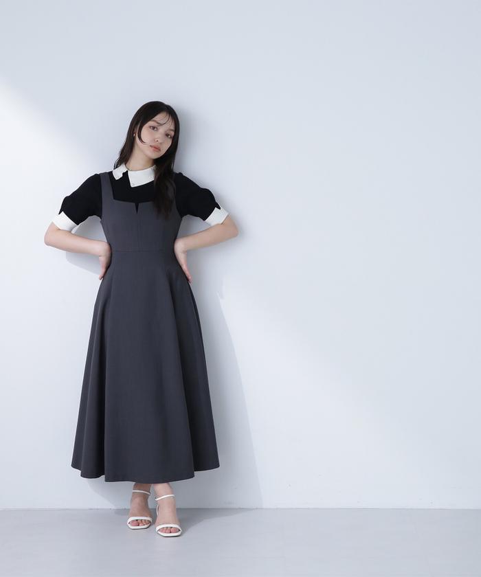 セール 50%OFF】スクエアキーネックフレアジャンスカ(505937795 セール 50%OFF】スクエアキーネックフレアジャンスカ(505937795