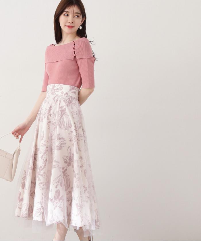 セール 50%OFF】チュールフラワースカート(505950978