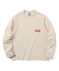 CHUMS/CHUMS LOGO POCKET BRUSHED L/S T－SHIRT (チャムスロゴPKTブラッシュドL/)/505673087