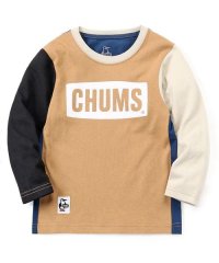 CHUMS/KIDS CHUMS LOGO BRUSHED L/S T－SHIRT (キッズチャムスロゴブラッシュドL)/505673106