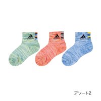 Adidas/ADIDAS(アディダス) ソックス メランジ ワンポイント ショート丈 総メッシュ つま先かかと補強 福助 公式/505940796