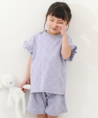 devirock/ガールズ フリル半袖パジャマ 子供服 キッズ 女の子 ルームウェア 半袖ルームウェア パジャマ /504589658