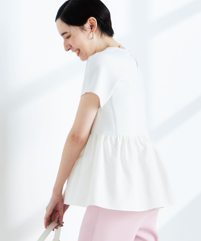 NOLLEY&#39;S - ノーリーズ ソフィー 24AW ドットジャガードタフタペプラムブラウス 38 NOLLEY'S Sophi（ノーリーズソフィ）の「ドットジャガードタフタ