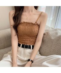 ad thie/アドティエ ad thie カップ付きシャーリング ショート丈 ブラトップ/505946080