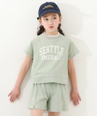 devirock/【普段着でもルームウェアでも】カレッジロゴ半袖セットアップ 子供服 キッズ 女の子 ルームウェア 半袖ルームウェア パジャマ /505951938