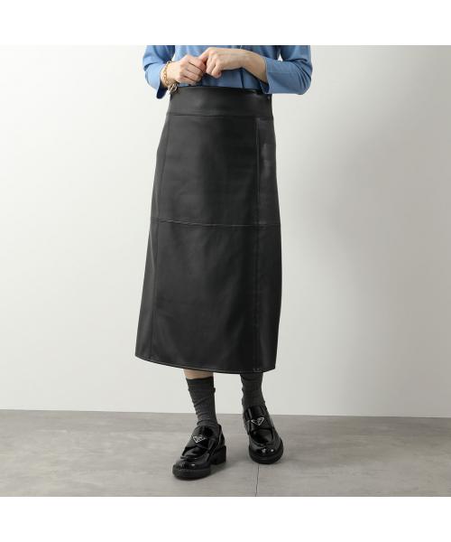 希少になる マックスマーラ MAXMARA レザーポケット スカート ラップ ニット スカート