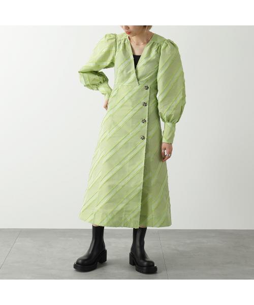 Ganni(ガニー)ドレス チェック ロング ワンピース パフスリーブ Ganni(ガニー)ドレス チェック ロング ワンピース パフスリーブ