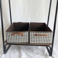 shoppinggo/ショッピングゴー shoppinggo 収納ケース 千鳥格子 チェック ズボン収納 靴下ケース 仕切り収納 収納ケース 折りたたみ 靴下 パンツ ハンカチ タオ/505958678