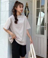 ad thie/切替Tシャツ サイドステッチ ビッグTシャツ コットン 100% 綿 チュニック 半袖 ゆったり 切り替え 春 夏/505910792