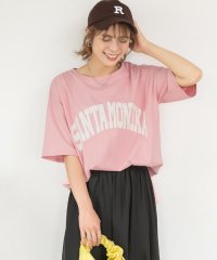 ad thie/SANTAMONIKA プリントTシャツ ビックシルエット 半袖 サイドスリット ロング丈 チュニック 春 夏/505910802