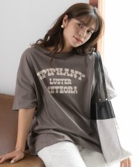 ad thie/LUSTER切替Tシャツビックシルエット サイドステッチ 半袖 ロング丈 チュニック 夏/505910803