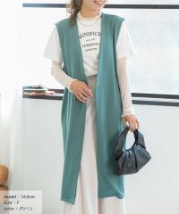 ad thie/ストレッチ素材ノーカラーロングジレ 秋服 秋 冬服 冬/505938015