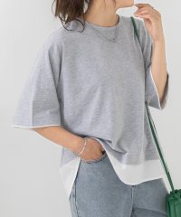 ad thie/裾ラウンド・切り替え レイヤードTシャツ/505938020