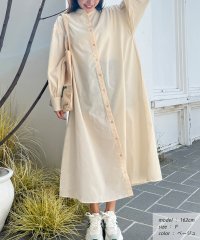 ad thie/アドティエ ad thie バルーンスリーブバンドカラーシャツワンピース 無地ストライプ 秋服 秋 冬服 冬/505938024