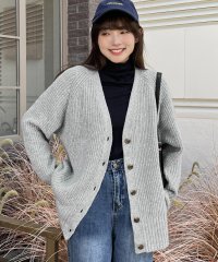 ad thie/アドティエ ad thie 片畦編み・Vネック MIXニットカーディガン 秋服 秋 冬服 冬/505938044