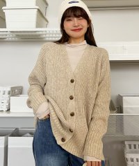 ad thie/片畦編み・Vネック MIXニットカーディガン 秋服 秋 冬服 冬/505938044