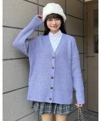 ad thie/片畦編み・Vネック MIXニットカーディガン 秋服 秋 冬服 冬/505938044