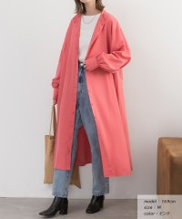 ad thie/ピーチスキン フレアワンピース 羽織り シャツワンピース ギャザー バンドカラー 秋服 秋 冬服 冬/505938049