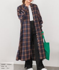 ad thie/選べる2柄・ネルチェック フレアシャツワンピース 秋服 秋 冬服 冬/505938050