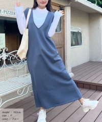 ad thie/ 裏起毛 バックスリット Vネックジャンバースカート 秋服 秋 冬服 冬/505938052