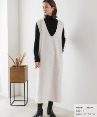 ad thie/ 裏起毛 バックスリット Vネックジャンバースカート 秋服 秋 冬服 冬/505938052