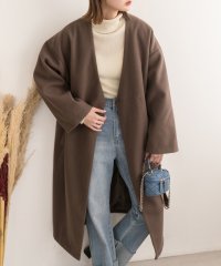 ad thie/アドティエ ad thie サイドスリット ノーカラーロングコート 秋服 秋 冬服 冬/505938055