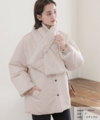 ad thie/共地マフラー付きノーカラー中綿ジャケット 軽量 防寒 エコダウン アウター 秋服 秋 冬服 冬/505938058