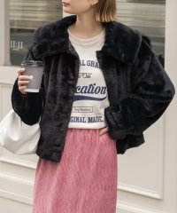 ad thie/アドティエ ad thie ふわふわソフトタッチ 衿付きエコファージャケット 秋服 秋 冬服 冬/505938078