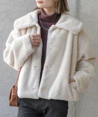 ad thie/アドティエ ad thie ふわふわソフトタッチ 衿付きエコファージャケット 秋服 秋 冬服 冬/505938078
