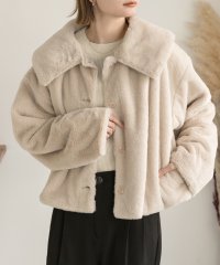 ad thie/アドティエ ad thie ふわふわソフトタッチ 衿付きエコファージャケット 秋服 秋 冬服 冬/505938078