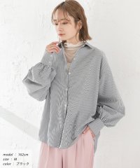 ad thie/ボリュームスリーブ ストライプシャツ 春 春服 冬 冬服/505938084