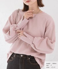 ad thie/パール付きスリット 裏毛ボリュームスリプルオーバー 春 春服 冬 冬服/505938098