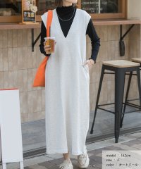 ad thie/アドティエ ad thie ロングレングス 裏毛 Vネックジャンパースカート 春 春服 冬 冬服/505938100