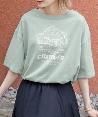 ad thie/裾ラウンド・オーバーサイズ キャンプモチーフロゴTシャツ/505938121