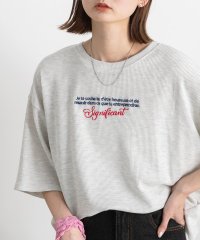 ad thie/アドティエ ad thie 裾ラウンド・ワッフル 刺繍ロゴTシャツ/505938123