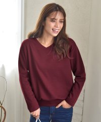 ad thie/VネックシンプルプルオーバーカットソーロングTシャツ/505938160