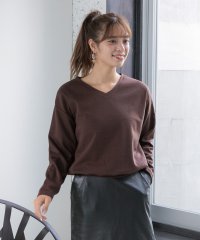 ad thie/VネックシンプルプルオーバーカットソーロングTシャツ/505938160