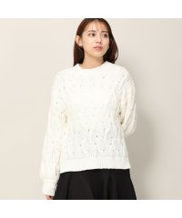 MISCH MASCH/ミドルケーブルパール刺繍ニット/MM338318/505953676