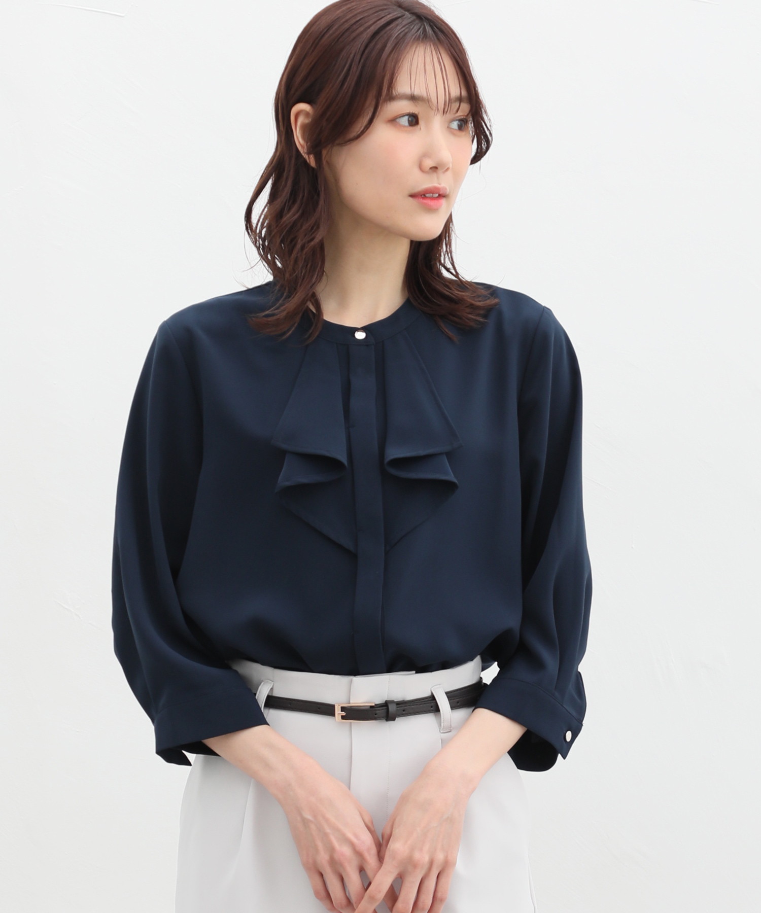 セール5%OFF】７分袖フリルブラウス(505966597) | ハニーズ(Honeys