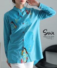 Sawa a la mode/レディース 大人 上品 アートの様なペイントが彩るスプラッシュ柄シャツ/505967589