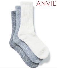 ANVIL/【ANVIL】「消臭加工」パイル 3足セット 3パック クルー ソックス 靴下  /3P Crew Socks/ANS050 アンビル アンヴィル/504600523