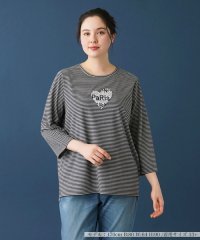 Leilian PLUS HOUSE/ボーダーＴシャツ【プラス企画】/505877538