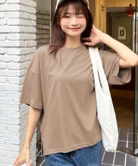 ad thie/ドロップショルダー ショート丈シンプルTシャツ 夏服 夏/505937984