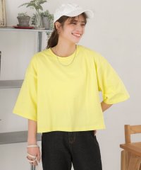 ad thie/ワイドシルエットショート丈　シンプルTシャツ 夏服 夏/505937985