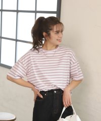 ad thie/ボーダーショート丈Tシャツ　春 春服/505937987